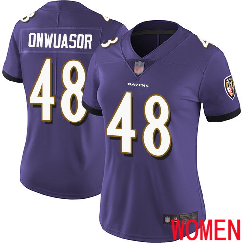 Baltimore Ravens Limited Purple Women Patrick Onwuasor Home Jersey NFL Football #48 Vapor Untouchable